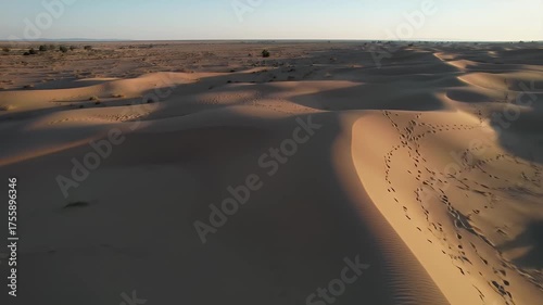 Desert Sand Dunes Aerial.