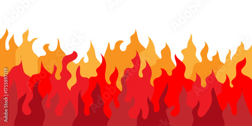 A vibrant illustration of flames in varying shades of red, orange, and yellow, perfect for design
