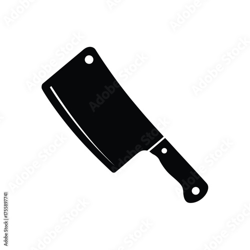 Scalable vector illustration of a classic butcher knife cleaver icon for food and culinary applications vector illustration white background