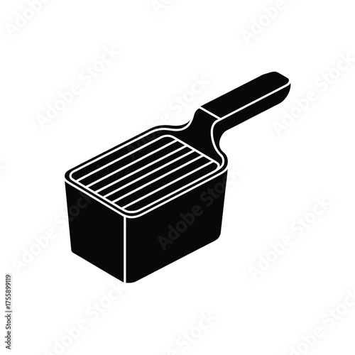 Minimalist black vector illustration of a garlic press with a handle scalable for eps format design elements vector illustration white background