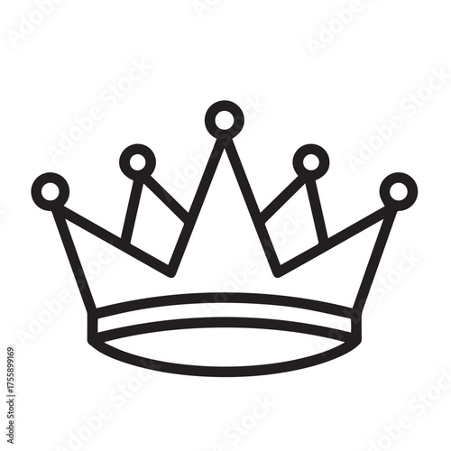 A simple, stylized black outline drawing of a crown with rounded finials on each point.