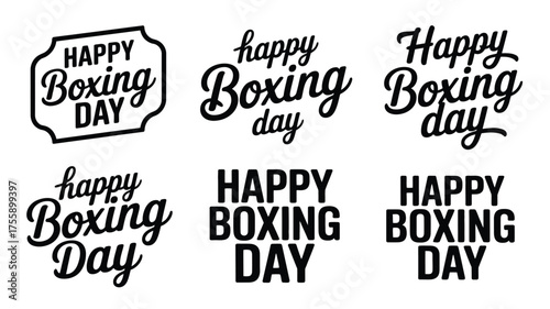 Happy boxing day collection vector graphics scalable eps illustration icons festive celebration design elements vector illustration white background