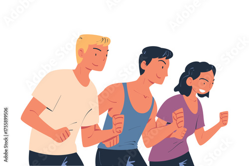 Man and Woman Character Standing Look Aside as Opposition to Somebody Vector Illustration