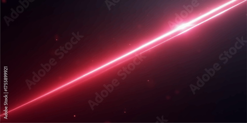 Bright red laser beam streaking across a dark textured background with subtle particles