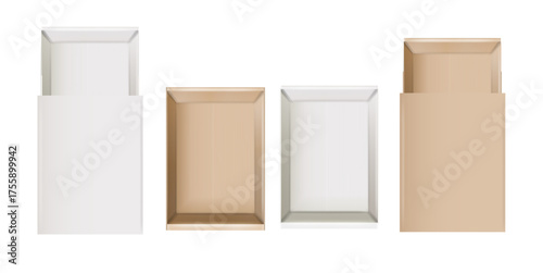 Matchbox, empty package for match sticks in top and perspective view. Realistic mockup of 3d blank box. Stages of burning the match. Symbol of ignition burning. Vector