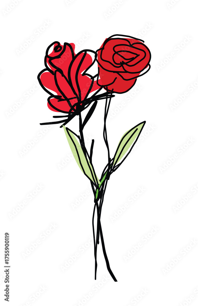 Fototapeta premium bundle of rose flower vector illustration element design.eps