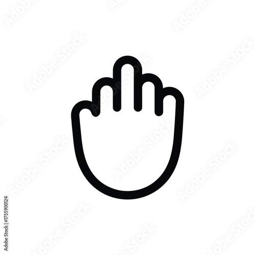 Minimalist vector illustration of middle finger gesture scalable eps icon for general use vector illustration white background