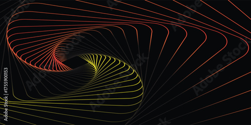Spiral sound wave rhythm line dynamic abstract vector background