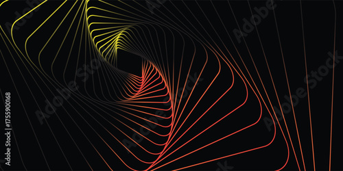 Spiral sound wave rhythm line dynamic abstract vector background