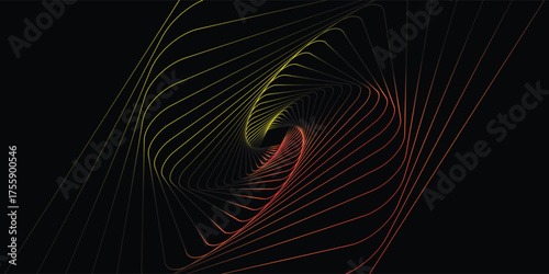 Spiral sound wave rhythm line dynamic abstract vector background