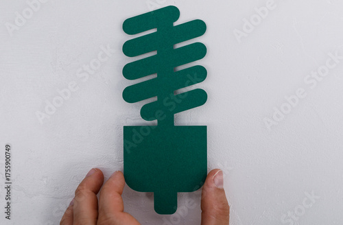 Abstract green paper cut-ou...