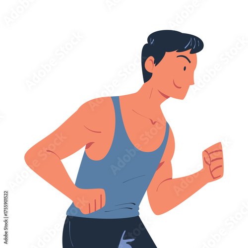 Man Character Standing Look Aside as Opposition to Somebody Vector Illustration