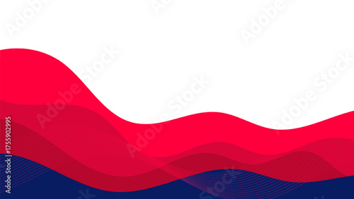 Red and Blue Patriotic Abstract Wave Border