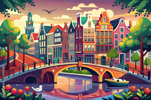 In Amsterdam, a city where water and light embrace each other,
Your heart will relax among the sparkling canals and stone bridges.
Every street smells of coffee and freedom.
And every look is full of 