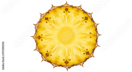 Pineapple slice isolated against a black background a tropical delight