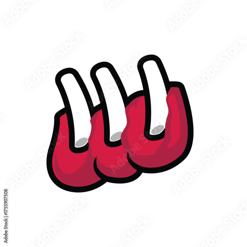 Simple Cartoon Style BBQ Ribs