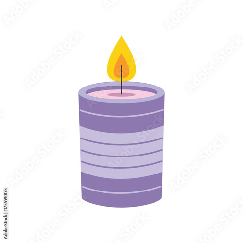 Wax candles. Aromatherapy. Home decor. Flat vector illustration isolated on a white background