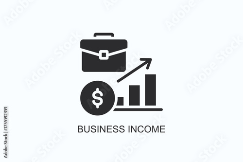 Business Income Icon Or Logo Isolated Vector Illustration