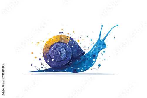 ghostly colorful Snail sea isolated