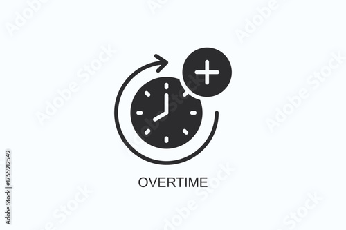 Overtime Icon Or Logo Isolated Vector Illustration