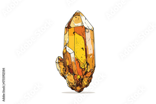 Gold crystal art orient isolated