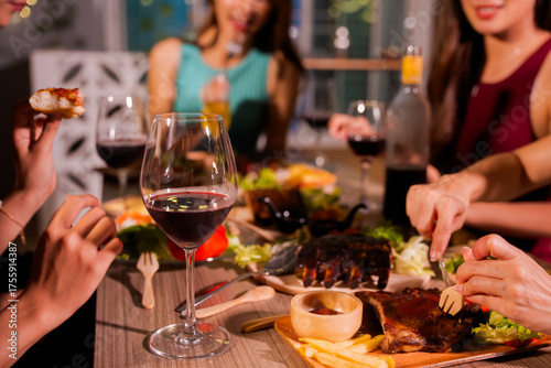 food and Drink, wine red and for a friendly, in a bar or a restaurant 