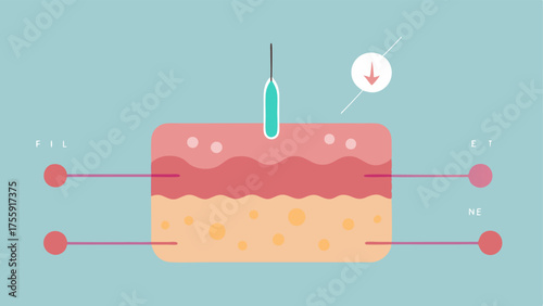 Biological Response A side view of the skin with indicated pathways showing the biological processes triggered by microneedling including inflammation healing and new collagen