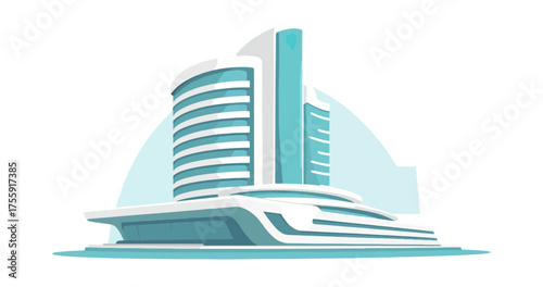 Modern architecture building design vector illustration