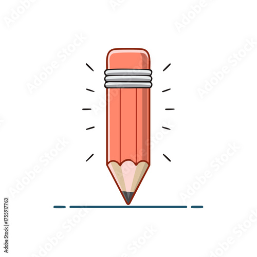Creative Idea Orange Pencil Drawing Line Bursting with Inspiration
