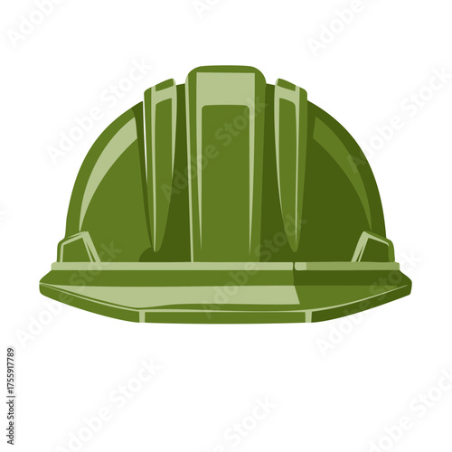 Olive Green Hard Hat Protective Headgear for Construction Safety and Industrial Work