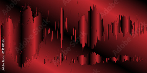 Panorama Black and Red Digital Sound Wave Background,technology and earthquake wave diagram concept,design for music studio and science,Vector Illustration.