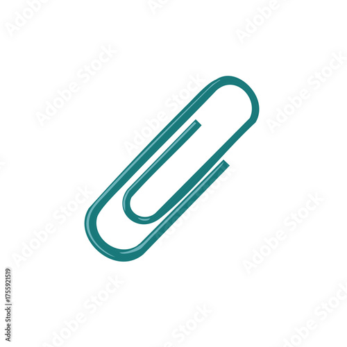 Wallpaper Mural Teal paper clip isolated on white background. Stationery accessory Torontodigital.ca