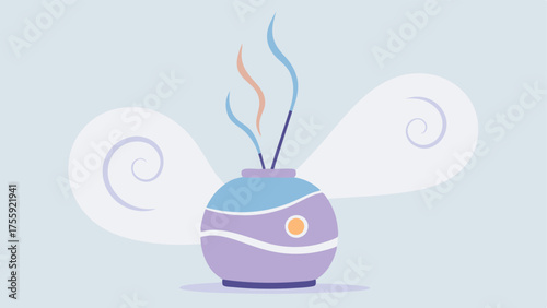 Aromatic Diffuser A stylish diffuser emitting gentle swirls of fragrance symbolizing the soothing atmosphere one can create while enjoying the skincare ritual.