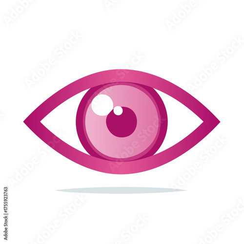 Pink eye illustration with a rounded shape for design