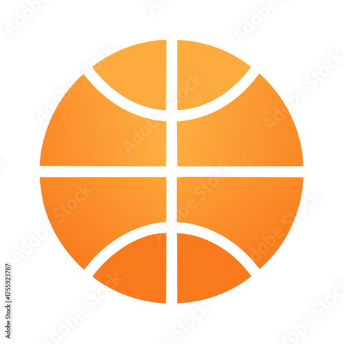 Stylized Orange Basketball Icon Graphic with White Lines