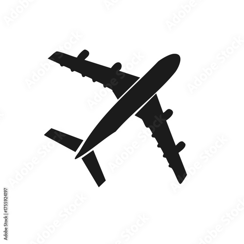 Airplane silhouette jet vector aviation travel air transport aircraft flying journey