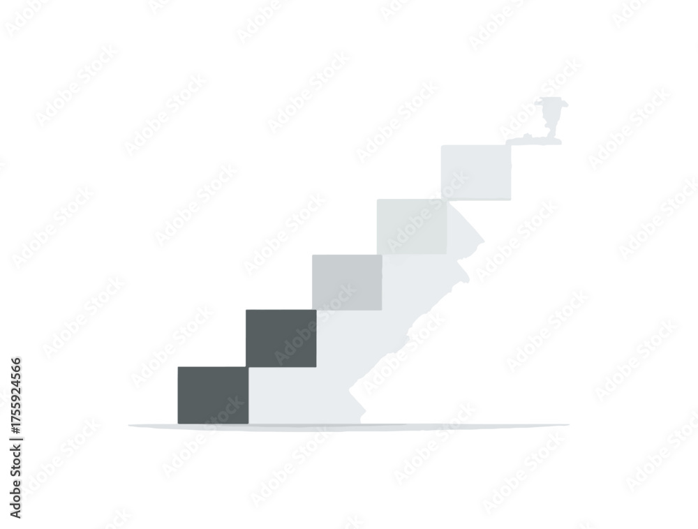Fototapeta premium Ascending steps icon conceptual illustration of progress and development