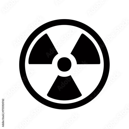 Radioactive Hazard Symbol Circle Black Vector Illustration Warning Radiation Sign