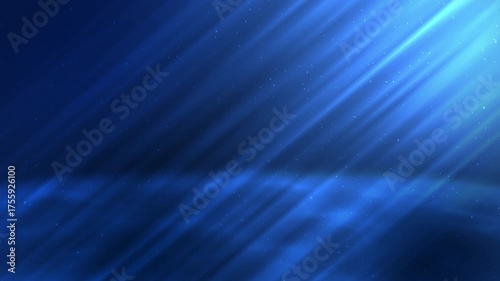 Diagonal Light and Rising Particles Loop Animation on Blue Background