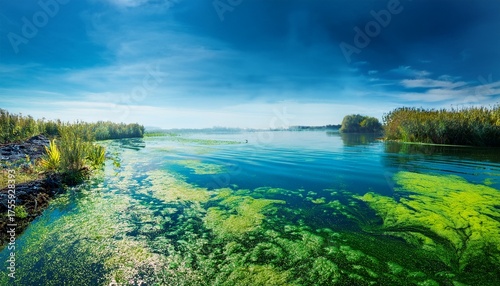 Blooming Blue Green Algae Cyanobacteria Water Pollution Of Rivers And Lakes With Harmful Algal Blooms It Is World Environmental Problem Ecology Concept Of Polluted Nature