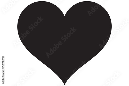 Human heart silhouette icon illustration in black color isolated on white background
