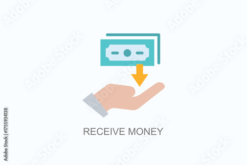 Receive Money Icon Or Logo Isolated Vector Illustration
