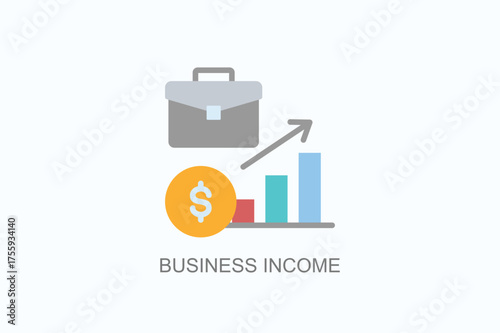 Business Income Icon Or Logo Isolated Vector Illustration
