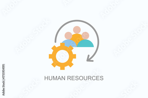 Human Resources Icon Or Logo Isolated Vector Illustration