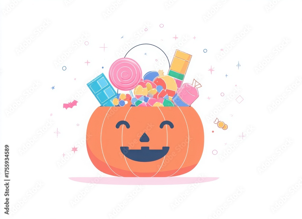 Fototapeta premium pumpkin candy bucket