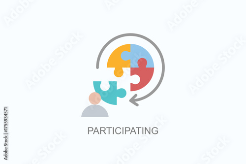 Participating Icon Or Logo Isolated Vector Illustration