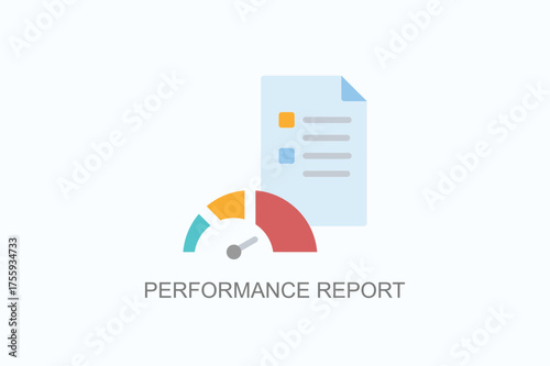 Performance Report Icon Or Logo Isolated Vector Illustration