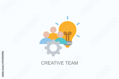 Creative Team Icon Or Logo Isolated Vector Illustration