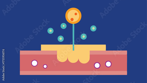 Absorption Animation Create a sequential illustration where particles are first applied to the skin then absorbed into the deeper layers showcasing the process visually.