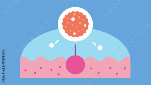 Barrier Restoration An illustration depicting damaged skin barrier being repaired by exosomes leading to a healthier less irritated skin surface.